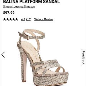 Jessica Simpson Women's Balina Platform Sandal in gold.